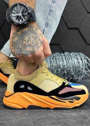 Мужские кроссовки в стиле yeezy boost 700 yellow orange3 фото