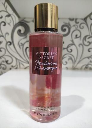 Спрей мист для тела парфюмированный в стиле victoria’s secret strawberries &amp; champagne 250 мл