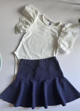 Стильный набор для девочки 6 лет боди zara и юбка cool club1 фото