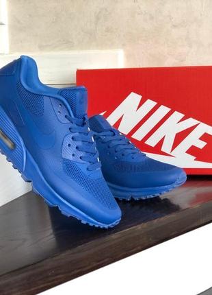 Мужские кроссовки nike hyperfuse кожаные синие4 фото