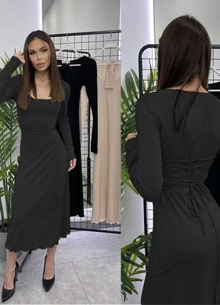 Платье миди с завязками