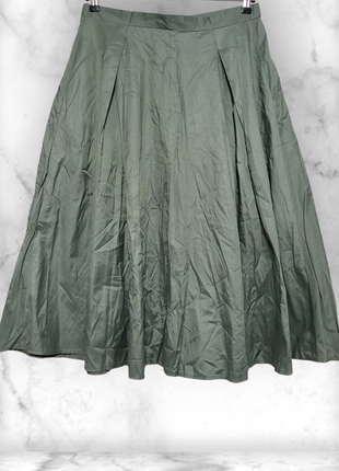 Шикарная сатиновая миди юбка с шелковым блеском3 фото