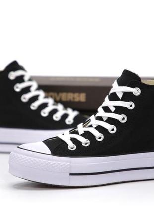 Женские кеди converse hight black white 37-38-39-40