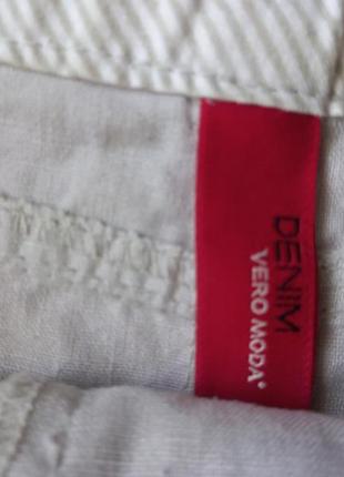 Супер льняная короткая юбка бежевого цвета5 фото