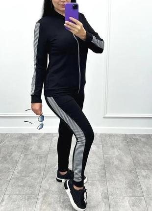 Женский спортивный костюм с кофтой на змейке двунитка9 фото