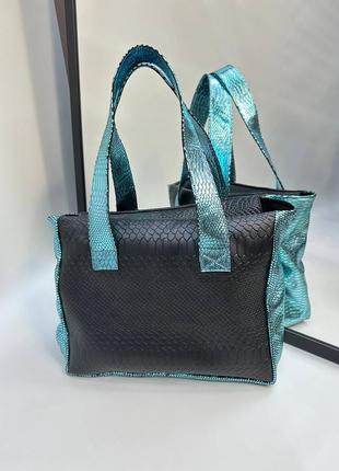 Эксклюзивная сумка шоппер из итальянской кожи и замши женская8 фото