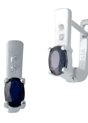 Серебряные серьги komilfo с натуральным сапфиром 1.278ct (2030201)