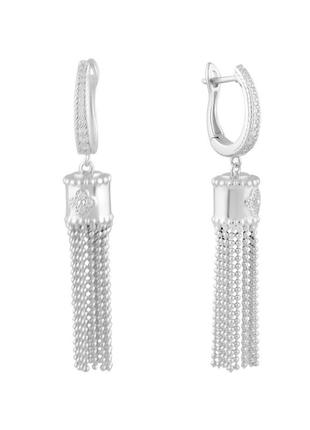 Серебряные серьги komilfo с фианитами (2102304)