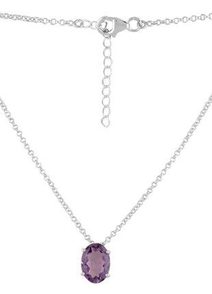 Серебряное колье komilfo с натуральным аметистом 4.79ct, вес изделия 6,05 гр (2118459) 500 размер