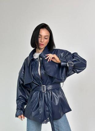 Женская кожаная куртка на подкладке матовая эко-кожа4 фото