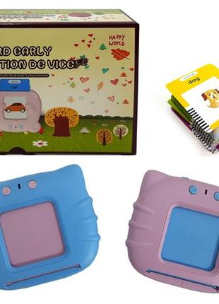 Розовый карманный алфавит монтессори "котик" 112 карточек интерактивные развивающие карточки