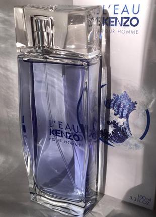 Kenzo l'eau pour homme туалетная вода 100 ml мл франция цитрусовая древесная зеленая свежая мужская (духи парфюм для мужчин)