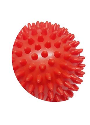 Массажный мяч для стоп и тела шипованный spiky ball 9 см красный2 фото