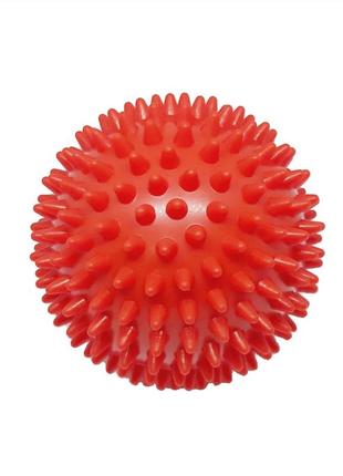 Масажний м'яч для стоп та тіла шипований spiky ball 9 см червоний