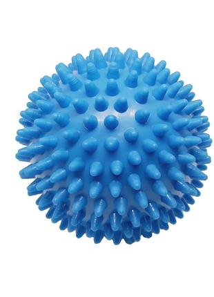 Массажный мяч для стоп и тела шипованный spiky ball 9 см голубой