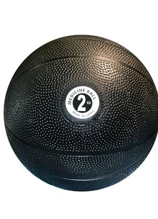 Медбол rollerua medicine ball 2 кг чорний