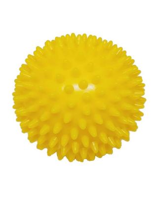 Массажный мяч для стоп и тела шипованный spiky ball 9 см желтый