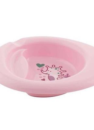Тарелка детская chicco easy feeding plate 6 мес+ розовый (16001.10)2 фото