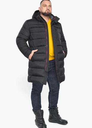 Чоловіча зимова подовжена стьобана куртка з капюшоном braggart  dress code6 фото