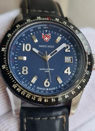 Чоловічий годинник часы swiss eagle se-9024-01 sapphire swiss made 43mm 100m9 фото