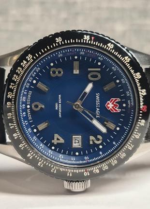 Чоловічий годинник часы swiss eagle se-9024-01 sapphire swiss made 43mm 100m