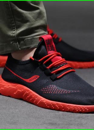 Кросівки чорні чоловічі тканинні boost пінка червоні (розміри: 40)