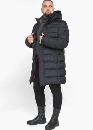 Мужская зимняя удлиненная стеганая куртка с капюшоном  braggart "dress code"8 фото