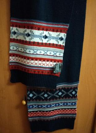Вязанный длинный шарф с орнаментом 190*284 фото