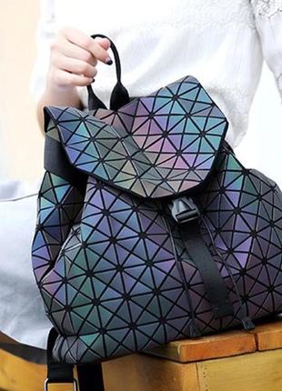 Модний рюкзак жіночий міський. яскравий рюкзак хамелеон bao bao issey miyake. рюкзак для дівчинки5 фото