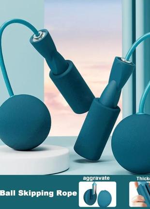 Безшнурова скакалка з обважненням для занять спортом тренувань будинок вулиця тренажерний зал колір синій2 фото