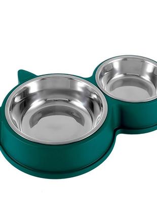 Миска для кошек taotaopets 132215 green с металлической миской