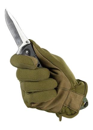 Тактичні військові рукавички m-tac scout tactical mk.2 olive захисні рукавиці закриті пальці олива зимові