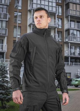 M-tac куртка soft shell black чоловіча, тактична куртка soft shell,  військова куртка демісезонна чорна4 фото