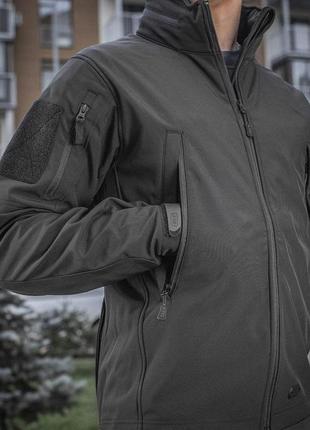 M-tac куртка soft shell black чоловіча, тактична куртка soft shell,  військова куртка демісезонна чорна8 фото