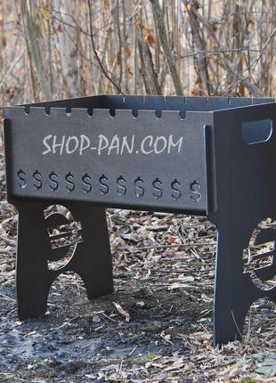 Мангал на 8 шт розбірний з індивідуальним гравіюванням - евро