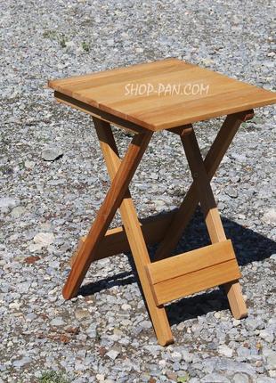 Розкладний дерев'яний столик зі стільцями 4 шт. для пікніка (72х48) комплект садових складаних меблів4 фото