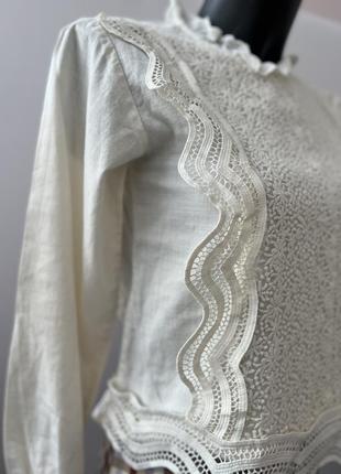 Шкільна блуза, мереживна святкова zara на 11/13 років3 фото