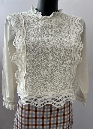 Шкільна блуза, мереживна святкова zara на 11/13 років