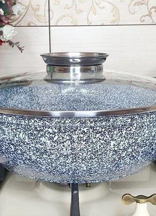 Каструля-казан edenberg 5,5л низький сірий 32см eb-8042 (eb8042)