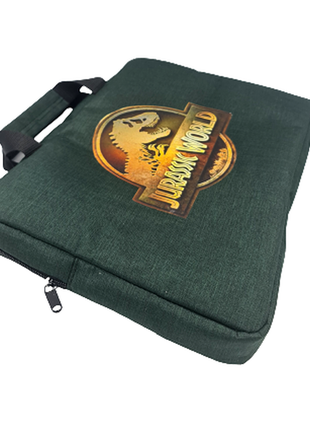 Школьная папка зеленая, парк юрского периода. тестильная