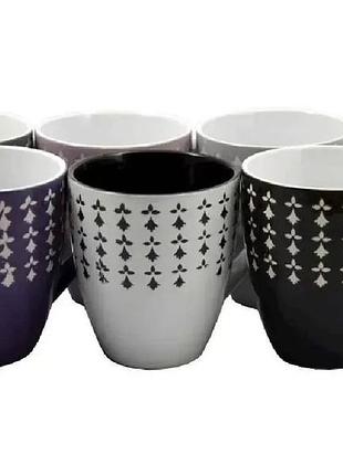 Чашка 400мл візерунок сіра світла kw111 (kw111)