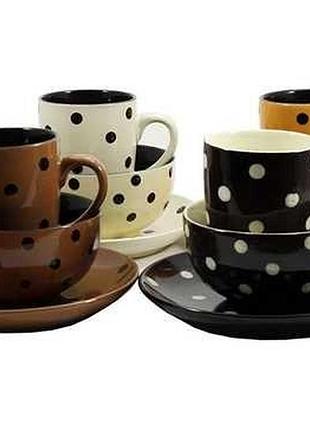 Набір 3-пр interos (чашка+піала+тарілка) кофейн kw 129 (kw129)