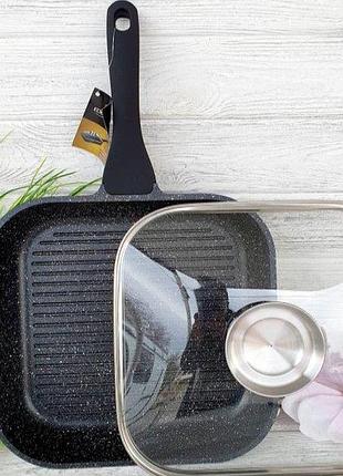 Сковорода-гриль elenberg 28 см з кришкою eb-3310 (eb-3310)