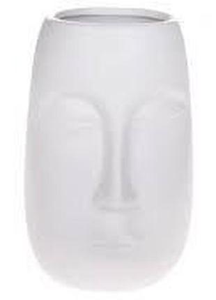 Ваза керамическая лицо 17см цвет -матовый белый bonadi 733-454