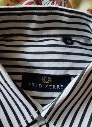 Вишукана орігінальна чоловіча сорочка в смужку з короткими  рукавами від fred perry