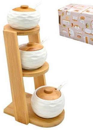 Банки на підставці "драбинка" 4пр / наб 29*12*15см (r88422)