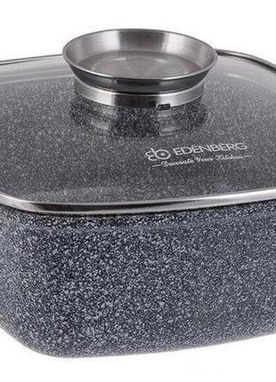 Кастрюля-казан edenberg 3,7л eb-3972 с гранитным антипригарным покрытием и крышкой