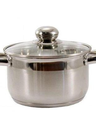 Каструля zauberg 1,9 літрів нержавіюча з кришкою zb-1.9 (zb1.9c)