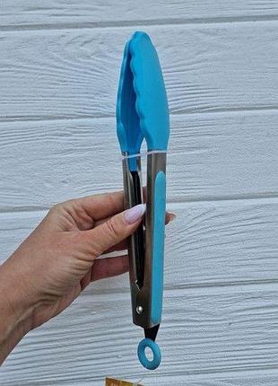 Щипці кухонні силіконові a-plus ru-072 блакитні (fru-072)