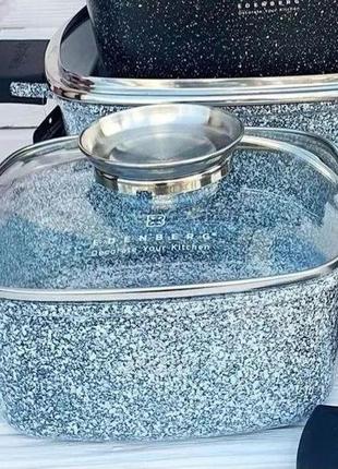 Кастрюля-казан edenberg 6,5л с гранитным антипригарным покрытием 28 см eb-3975